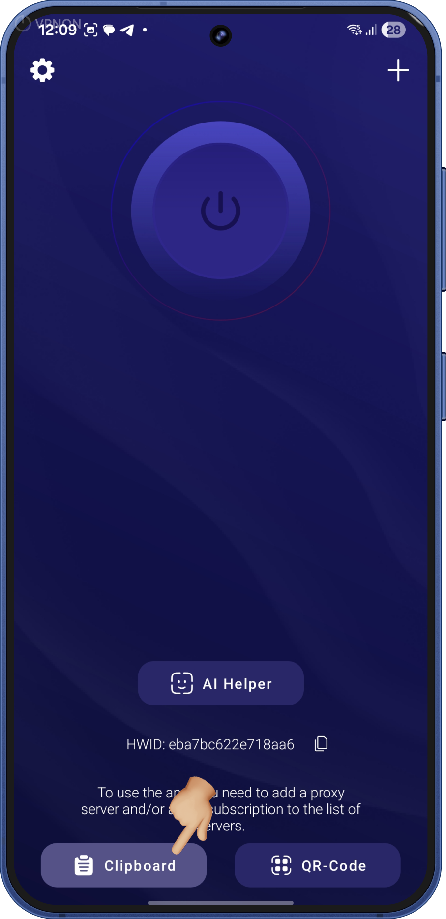 Connecting VPN in happ app on android