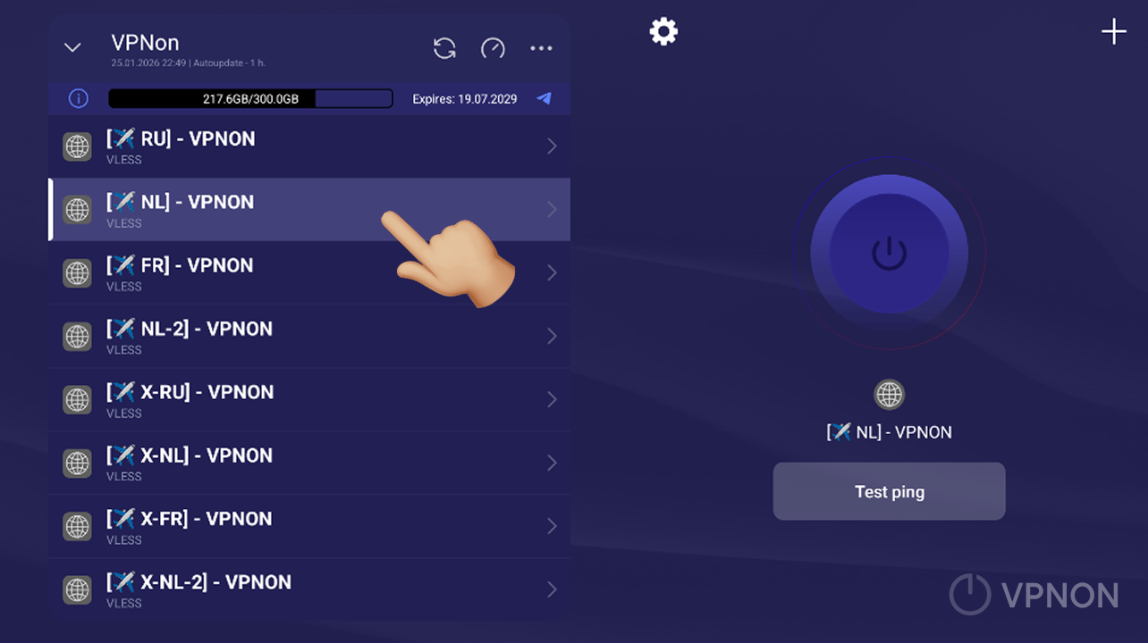 Connecting VPN in happ app on android tv