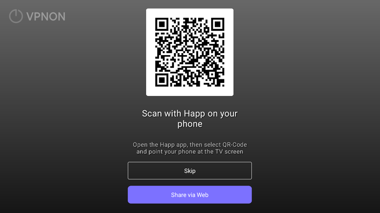 Connecting VPN in happ app on android tv