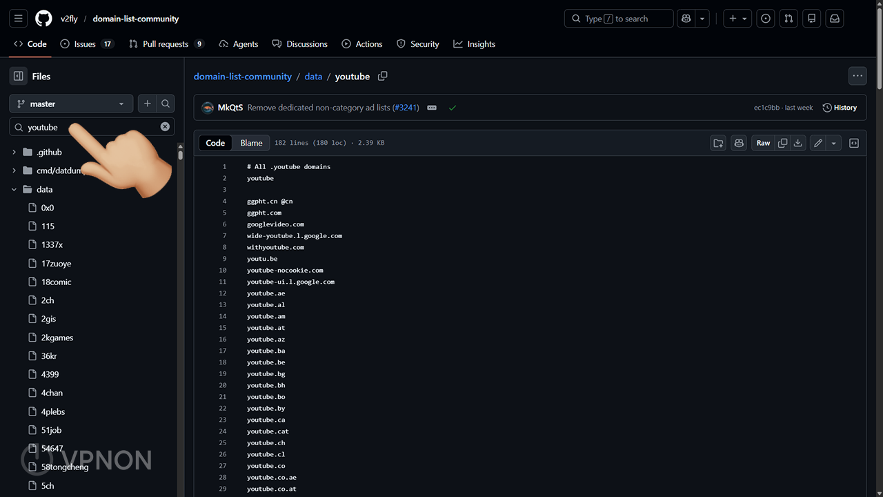 Which domains are included in geosite
