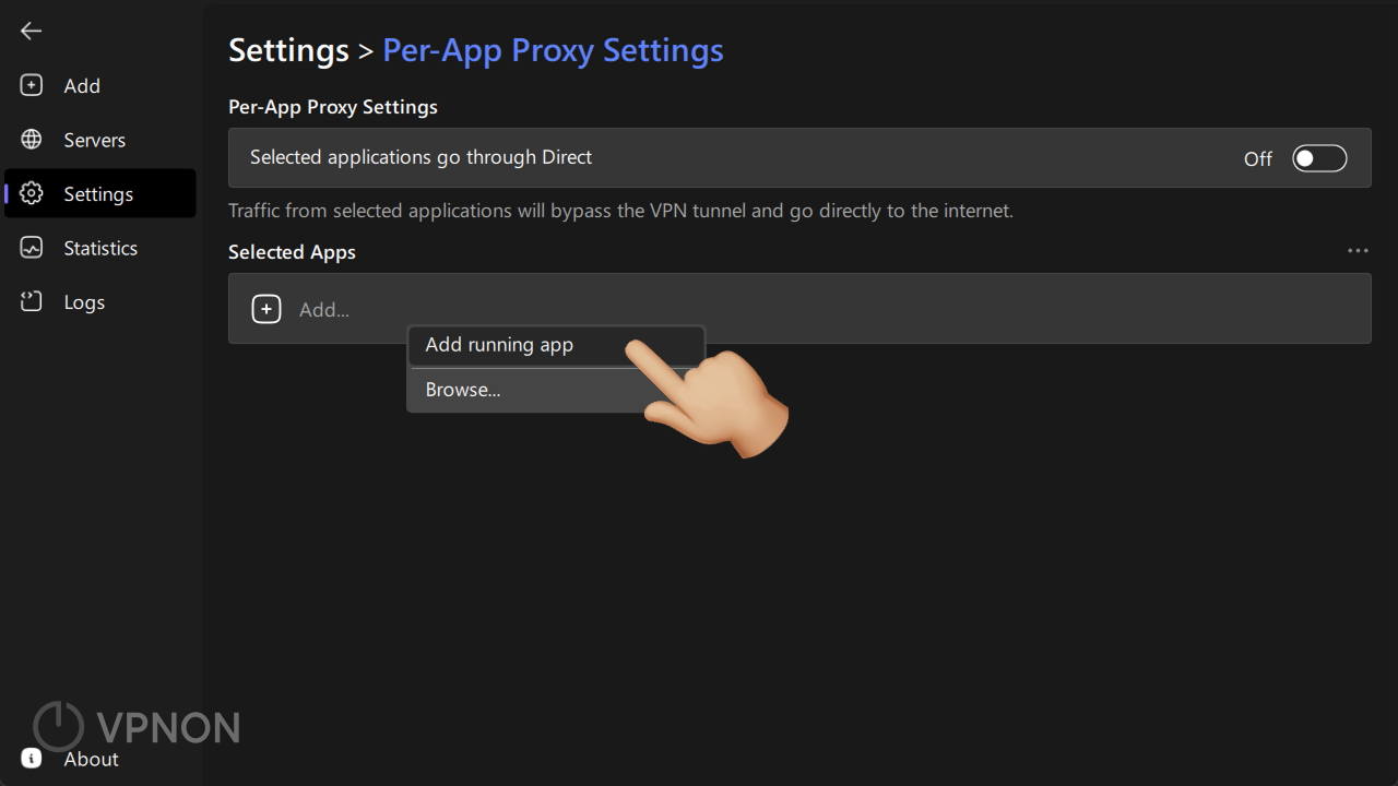 happ configuration for specific applications