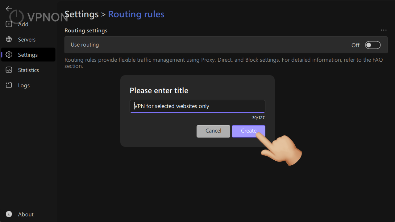 happ routing profile creation