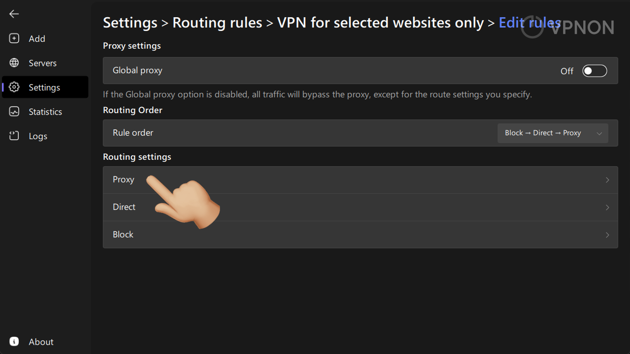 happ routing rules editing