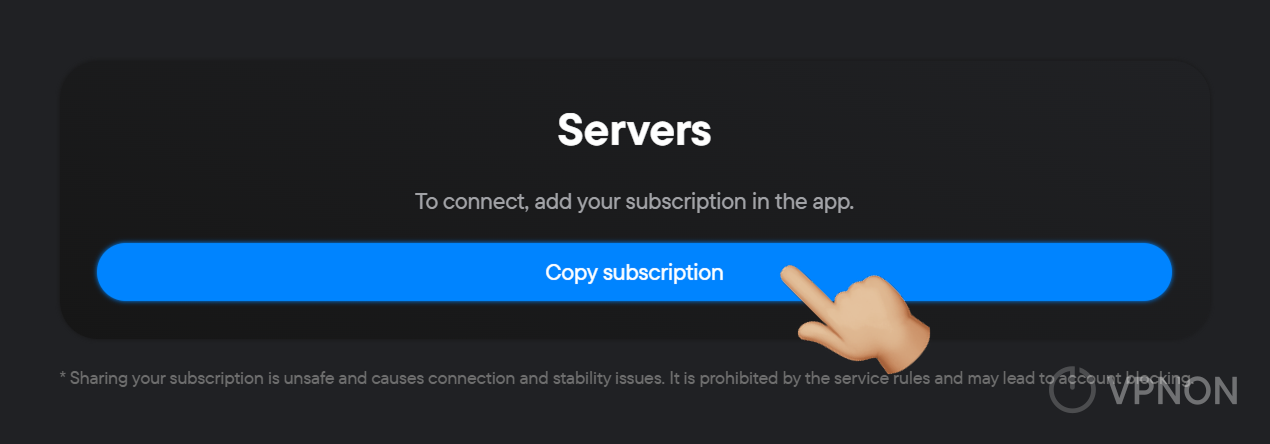vpnon.io personal account