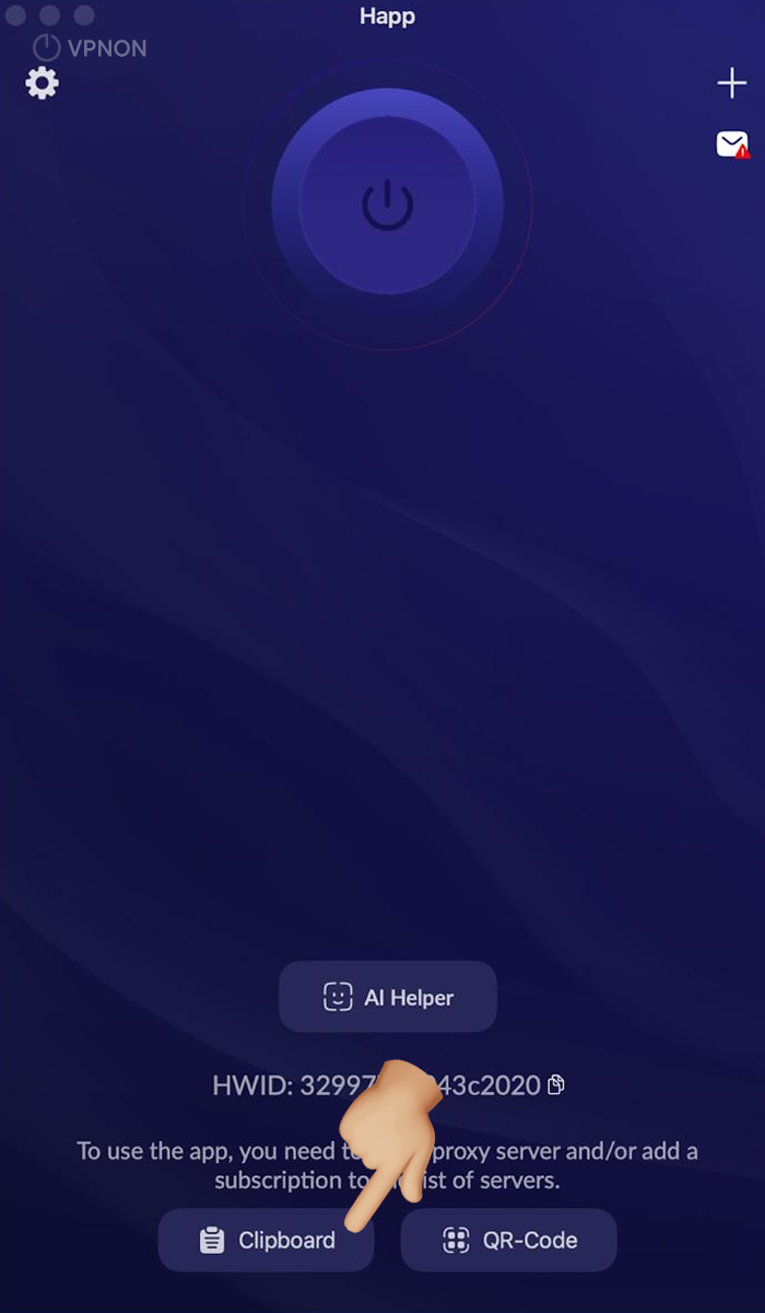 Connecting VPN in happ app on macOS