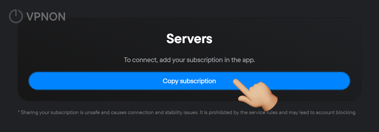 vpnon.io personal account